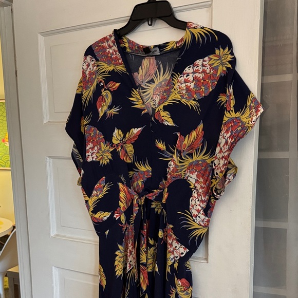 Trashy Diva Seaside Gown Pineapple Floral Kimono Maxi Dress sz 16 - Picture 7 of 9